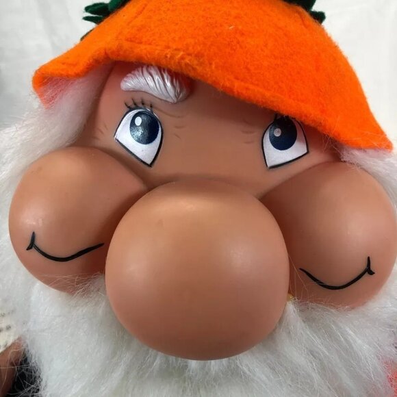 Vintage Rubber Face HALLOWEEN Elf Pixie Pumpkin Costume Greeter Shelve - Picture 10 of 11